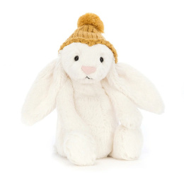 Jellycat Króliczek Kremowy w Czapce Musztardowej 18 cm