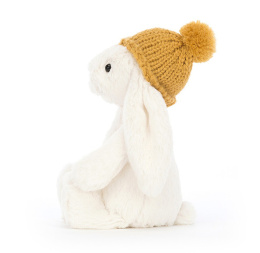 Jellycat Króliczek Kremowy w Czapce Musztardowej 18 cm