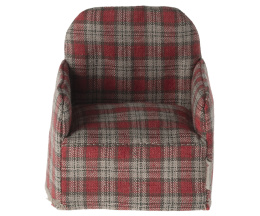 Maileg - Fotel dla myszek , Mouse Chair Red checker