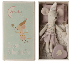 Maileg Myszka - Tooth fairy mouse, Little sister in matchbox