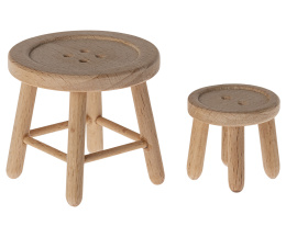 Maileg Zestaw stolik i taboret , Table and stool set , mouse
