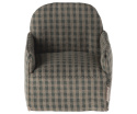 Maileg - fotel dla myszek , Mouse Chair Green Checker