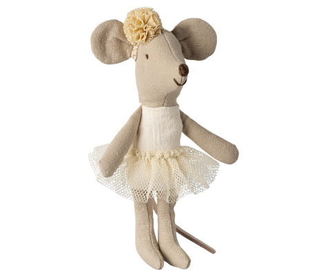 Maileg- myszka balerina młodsza siostra , Ballerina mouse, Little sister - Off white