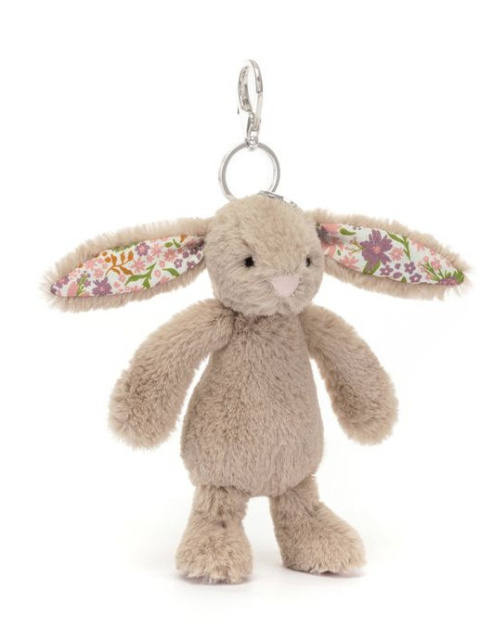 Jellycat Breloczek Króliczek z Kwiecistymi Uszami Beżowy „Petal” 18 cm