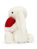 Jellycat Króliczek Kremowy z Czerwonym Sercem 18 cm