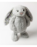 Jellycat London Króliczek z Kwiecistymi Uszami Srebrny „Bloom” 31 cm