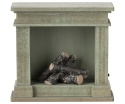 Maileg - Drewniany Kominek dusty green