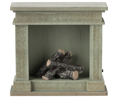 Maileg - Drewniany Kominek dusty green Maileg - Drewniany Kominek dusty green