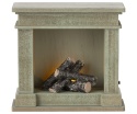 Maileg - Drewniany Kominek dusty green