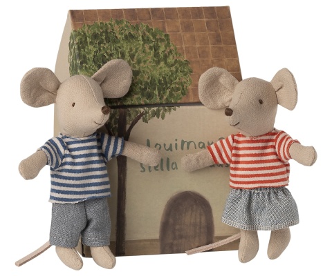 Maileg LouiMax i Stella, braciszek i siostra, myszki