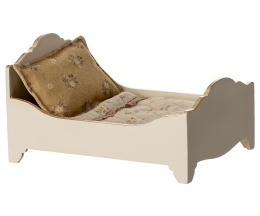 Maileg - Łóżko drewniane , off white , Mice