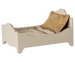 Maileg - Łóżko drewniane , off white , Mice