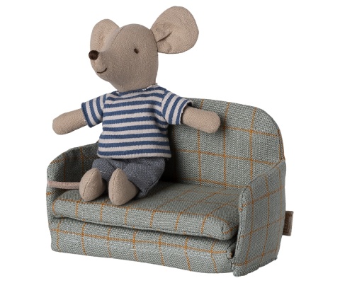Maileg - Sofa rozkładana w kratkę - Myszka Maileg - Sofa rozkładana w kratkę - Myszka