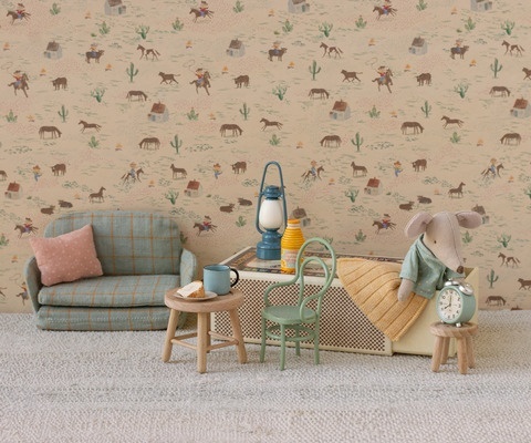 Maileg - Sofa rozkładana w kratkę - Myszka Maileg - Sofa rozkładana w kratkę - Myszka