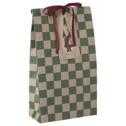 Maileg Torba prezentowa, Medium -Checker - zielona
