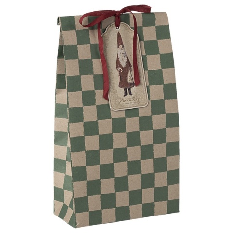 Maileg Torba prezentowa, Medium -Checker - zielona Maileg Torba prezentowa, Medium -Checker - zielona