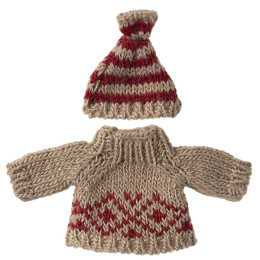 Maileg Ubranko myszki - Knitted sweater and hat, Mum mouse