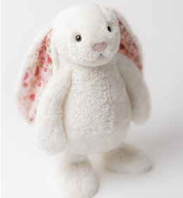 Jellycat London Króliczek z Kwiecistymi Uszami Kremowy „Berry” 31 cm