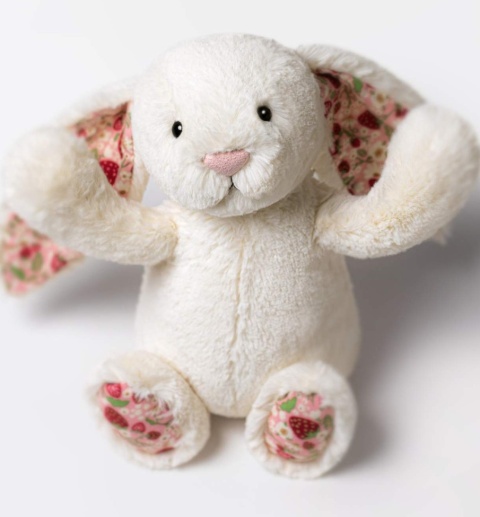 Jellycat London Króliczek z Kwiecistymi Uszami Kremowy „Berry” 31 cm