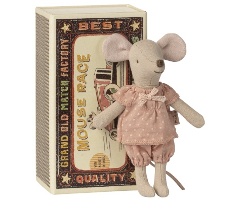Maileg Duża siostra myszka w pudełku zapałek