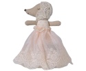 Maileg Myszka baby w sukience - pudrowy