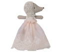 Maileg Myszka baby w sukience - pudrowy